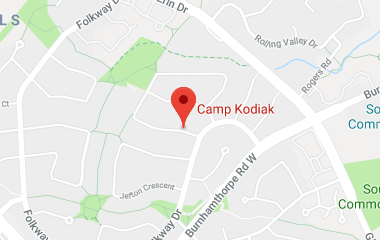 map of Camp Kodiak's winter address